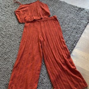 Anthropologie Terracotta Jumpsuit
